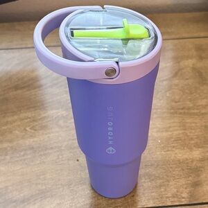 HydroJug Lavender Tumbler with Lime Green Straw